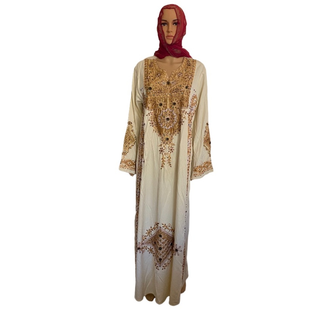 Islamic Hand Beaded Abaya Cuftan Thoub Kaftan Dress Size XL